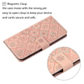 Miniatyrbilde 4 av 5: Kompatibel med Samsung Galaxy A25 5G (Global) (161.0 x 76.5 x 8.3mm) Lommebok Etui Lær+TPU Etnisk Stil Deksel - Perfekt Pink
