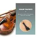 Miniatyrbillede 3 af 5: 3/4 4/4 Violin Fiddle Stol Hill Style med 1 stk. Halestykke-snor - Perfekt