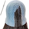 Miniatyrbild 1 av 4: Silikon Höglysningshatt, Höglysningshatt och krok, Hårfärgningshatt, Hårfrostningshatt, Höglysningsfrostningshatt - Perfekt Blue