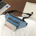 Miniatyrbild 4 av 6: Retro Tvättbar Denim Bröstväska Mode Cross Body Midjeväska - Perfet