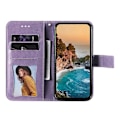 Miniatyrbillede 3 af 4: Syv-bladet Blomster Præget Læder Telefon Cover - Perfet Compatible with MotorolaMoto G55