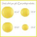 Miniatyrbilde 2 av 4: 12 stk Papirlykter Multifargede Dekorative Runde Papirlykter for Festivalfest Jubileum med 4 Størrelser - Perfekt Lemon Yellow
