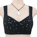 Miniatyrbilde 1 av 4: Stålringfri BH med frontknapp Pustende Camisole Bralette for Kvinner - Perfekt Black 48 110