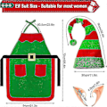 Miniatyrbild 2 av 5: Jultomtenissdräkt Unisex Vuxen Förklädesset Julfestival Randig Tomtenissehjälpare Rollspel Set - Perfekt C