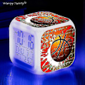 Miniatyrbild 1 av 5: Basketbollväckarklocka 7 Färgförändring Multifunktionell Noctilucence Elektronisk Klocka Barn Väckarklocka för Tw-Perfet light green