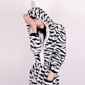 Pikkukuva 2 / 5: Sarjakuva Yöpaita Flanelli Kirahvi Kylpytakki Tiikeri Pyjama Kenguru Kotivaatteet-Perfet Zebra robe M