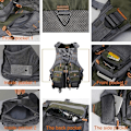 Pikkukuva 5 / 5: Kalastusliivi, Ulkokalastus Multi Pocket Mesh Strap Reppu varustelaukku - Perfet