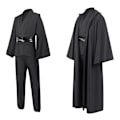 Miniatyrbild 4 av 7: Mub- Obi-Wan Kenobi Cosplaydräkt av hög kvalitet, svart Jedi-dräkt, ljussabelduell, svart - perfekt Black 2 XL