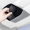 Miniatyrbild 3 av 10: Solglasögonhållare för bil Solskydd, Glasögon Bil Visir Clips Förvaring Glasögon Organizer Case, PU Läder Glasögon Hållare- Perfet Brown