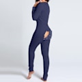 Miniatyrbild 1 av 4: Bästsäljande Damernas En-dels Pyjamas med Öppen Rygg för Bekväm Design - Perfekt Navy Blue XL