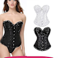 Miniatyrbillede 5 af 5: Kvinders Snørebånds-Overbust Korset Bustier Lingeri Bodyshaper Top Prinsesse Korset - Hvid Hvid-xs-Perfet White -m