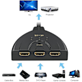 Pikkukuva 7 / 9: HDMI Switch 4K, VILCOME 3 Port HDMI Switcher 3x1 HDMI Splitter - Perfet