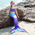 Miniatyrbillede 1 af 3: Fishtail badedragt til børns strandbikini havfrue badedragt 8-9 år gammel- Perfet 8-9 years old 130#