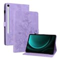 Preget skinnveske kompatibel med Samsung Galaxy Tab S9 / S9 FE - Perfekt Purple