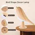 Miniatyrbilde 5 av 6: Lite nattlys Cute Bird LED-bordlampe med berøringsdimmer Creative nattbordslampe 3 nivåer lysstyrke skrivebordslampe wi- Perfet Gul
