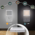Miniatyrbild 3 av 5: Plug-in Dimbar LED Nattlampa med Automatisk Skymningssensor, Mjukt Varmvitt Nattljus för Hallar, Sovrum - Perfekt