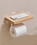 Selvklæbende toiletpapirholder i træ uden boring - Perfekt
