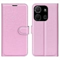 Miniatyrbillede 1 af 5: Kompatibel med TCL 503 Cover Litchi Tekstur Stødsikkert Læder Wallet Telefon Cover - Perfet Pink