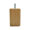 Miniatyrbilde 1 av 3: Møbelbein firkantet 5 x 5 cm, høyde 10 cm, laget av massivt tre (M8) - Sett med 4 (1 stk) - Perfet