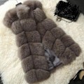 Miniatyrbilde 1 av 2: Varm Veste for Kvinner - Kunstig Pels Vest - Perfet Coffee 3XL