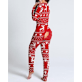 Miniatyrbilde 4 av 5: Sexy Pyjamas for Kvinner - Julepyjamas, Nyttårs Jumpsuit, Nattøy, Knappestolpe Foran og Bak, Åpen Rumpe, Jumpsuit med Juletrykk, Loungewear White M
