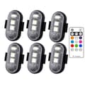 8 färger LED Stroboskopljus Flygplansljus 6PCS 6PCS-WELLNGS size:6Pcs