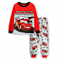 Miniatyrbild 1 av 2: Barnens Pojkpyjamas Set Nattkläder Bilar Blixten McQueen Tryckt Långärmad Topp Joggingbyxor Sovkläder-Perfekt C 4-5 Years