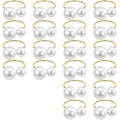 Miniatyrbild 1 av 5: 20-pack Pärl Servett Ringar Set Guld Servett Spännen Metall Semester Servett Ringar Hållare Servett Buck-Perfet