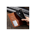 Miniatyrbillede 4 af 5: Kompatibel med Samsung Galaxy A40 Cover, Premium PU Læder Cover TPU Bumper med Kortholder Støttefod Skjult Magnetisk Stødsikkert Flip-Perfekt Brown