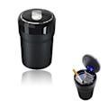 Miniatyrbillede 2 af 5: Bilaskebæger, Bærbart Røgfrit Cylinder Kopholder Askebæger, Røgfrit Bilaskebæger med Låg & LED-lys - Perfekt