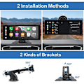 Miniatyrbild 3 av 5: 10,26-tums trådlös Carplay & Android Auto Stereo med AHD-backupkamera, bärbar bilradio Bluetooth Mirror Link-Perfet