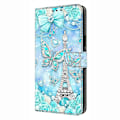 Miniatyrbillede 4 af 5: Kompatibel med Samsung Galaxy S25 Wallet Case Mønsterprint Støtte Læder Flip Telefon Cover - Floral Butterfl-Perfet Butterfly Cobalt Tower