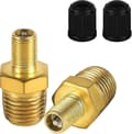 2 st Mässingsadapter för luftpump, 1/4 NPT (M) till Standardventil för Schrader (M)-Perfet