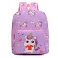 Miniatyrbilde 1 av 9: Cartoon Kids Unicorn Canvas Ryggsekk Skoleveske Mote for Sta - Perfet Purple