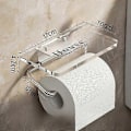 Pikkukuva 1 / 5: Ylellinen kultainen WC-paperiteline hyllyllä, ei lävistystä, akryylinen rullapaperiteline, pyyhekoukku, kylpyhuonetarvikkeet, kylpyhuone-Perfet BRONZE