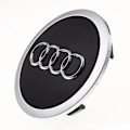 Miniatyrbillede 4 af 4: Centerkapsel til Audi 60 mm 4-P, sort med kromkant - Perfekt Black with chromed edge 80