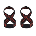 Miniatyrbillede 2 af 4: 2 stk Figur 8 Vægtløftningsstropper Dødløft håndledsrem Pullups Wrist Support Gym - Perfet black