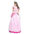 Miniatyrbild 4 av 5: Kvinnors Super Mario Peach Cosplay Kostym Rosa Prinsessklänning + Handskar + Diadem Set Karnevalfest - Perfekt XL