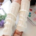 Miniatyrbilde 1 av 8: Kvinners vinterstrikkede heklestrikkede benvarmere Legging Boot Cov - Perfet White
