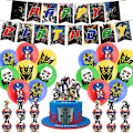 Miniatyrbild 1 av 5: Transformers Temafödelsedagsfest Dekorationer Tillbehör Kit Banner Ballonger Tårta Toppers Set-Perfet