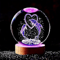 Miniatyrbillede 1 af 5: 1 stk. 3D Delfin Krystalkugle Farve Natlampe, Gave til Kæreste, Hustru, Barns Fødselsdag, Valentinsdag, Jul, Jubilæum - Perfekt