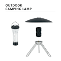 Miniatyrbillede 6 af 10: LED camping lanterne telt lys bærbar nødlampe udendørs flash lys-perfet Svart