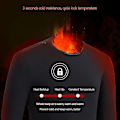 Miniatyrbillede 3 af 5: Opvarmet Termisk Undertøj, USB Elektrisk Opvarmet Termisk Langærmet T-shirt Super Blød Base Layer Termisk Top - Perfekt Trousers M