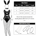 Pikkukuva 3 / 4: Jänispuvut Naisten Alusvaatteet ja Hännän Bodysuit Cosplay Jänispuvusetti Halloween-asuiksi - Täydellinen White and Black XL