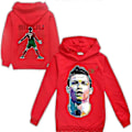 Miniatyrbillede 1 af 3: Cristiano Ronaldo Hættetrøje VM Nr. 7 Julegaver Fodboldstjerne Hættetrøje Piger Drenge Hættetrøje Pullover Toppe Børn Teenagere-Perfekt Red 3-4years