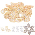 Pikkukuva 3 / 6: 50 kpl Charm Filigraani Hollow Leaves Riipus Tee-se-itse korujen teko L - Perfet Gold 50pcs