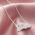 Miniatyrbild 4 av 6: Barbie Crystal Script logotyp halsband-perfet Silver