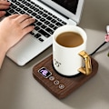 Miniatyrbillede 3 af 11: USB Kaffevarmer Krus Varmere Mælk Kaffe Te Varmeplader til kontorbord Housewarming gave brun brown