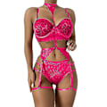Miniatyrbilde 2 av 5: Sexy Dameundertøy Strømper med Blonder - Perfekt Rose Red 2XL