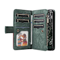 Miniatyrbilde 5 av 5: Pengeboksetui for Nokia G20/G10 med glidelås, ni kortspor, PU-lær, magnetisk lukking, kompatibel med Nokia G20/G10 - Perfekt Green